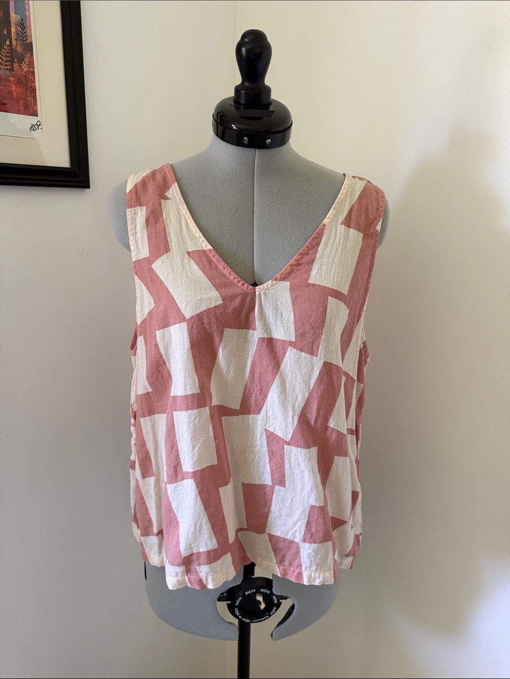 Bobo Choses Sleeveless V-Neck Geometric top